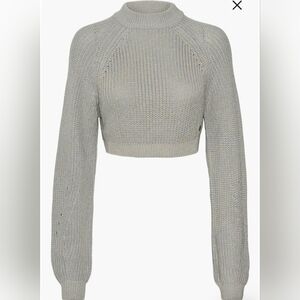 High Neck Knit Crop Sweater